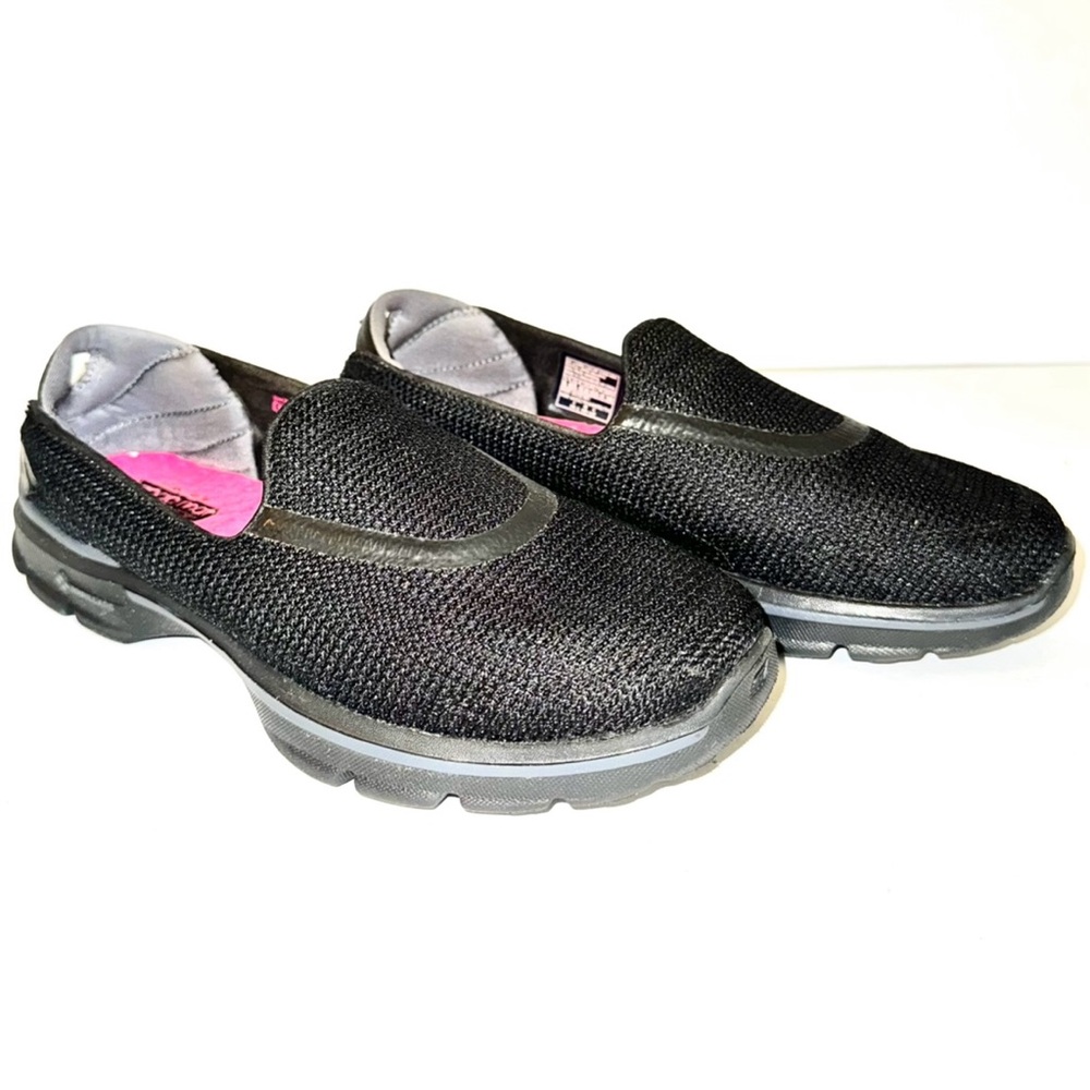 Skechers “Go Walk 3” Black Mesh Slip-On Comfort Athleisure Sneakers, Sz 8.5 - Picture 3 of 12